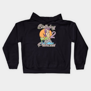 Second 2nd Birthday Mermaid Princess Kids Hoodie